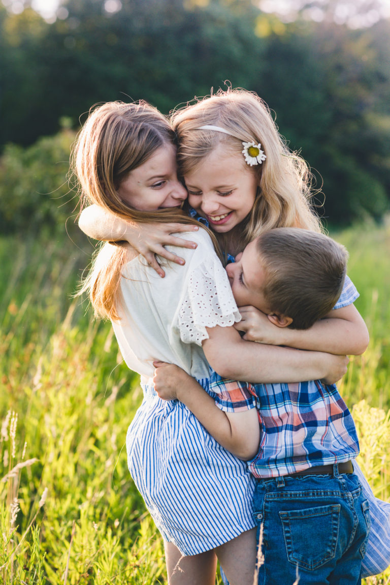 kids, family, sunflower field, Bemus Point Photographer, NP Photography